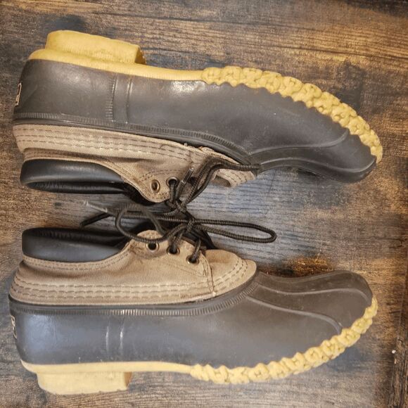 L.L. Bean Maine Hunting Rubber Duck Shoe Low Boots Women's Brown and Tan Size 8 - Picture 4 of 7